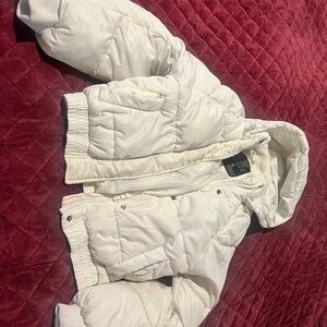 Aeropostale Cropped Cream Puffer Jacket